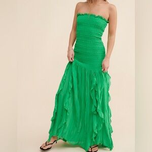 Line & Dot Strapless Maxi Dress